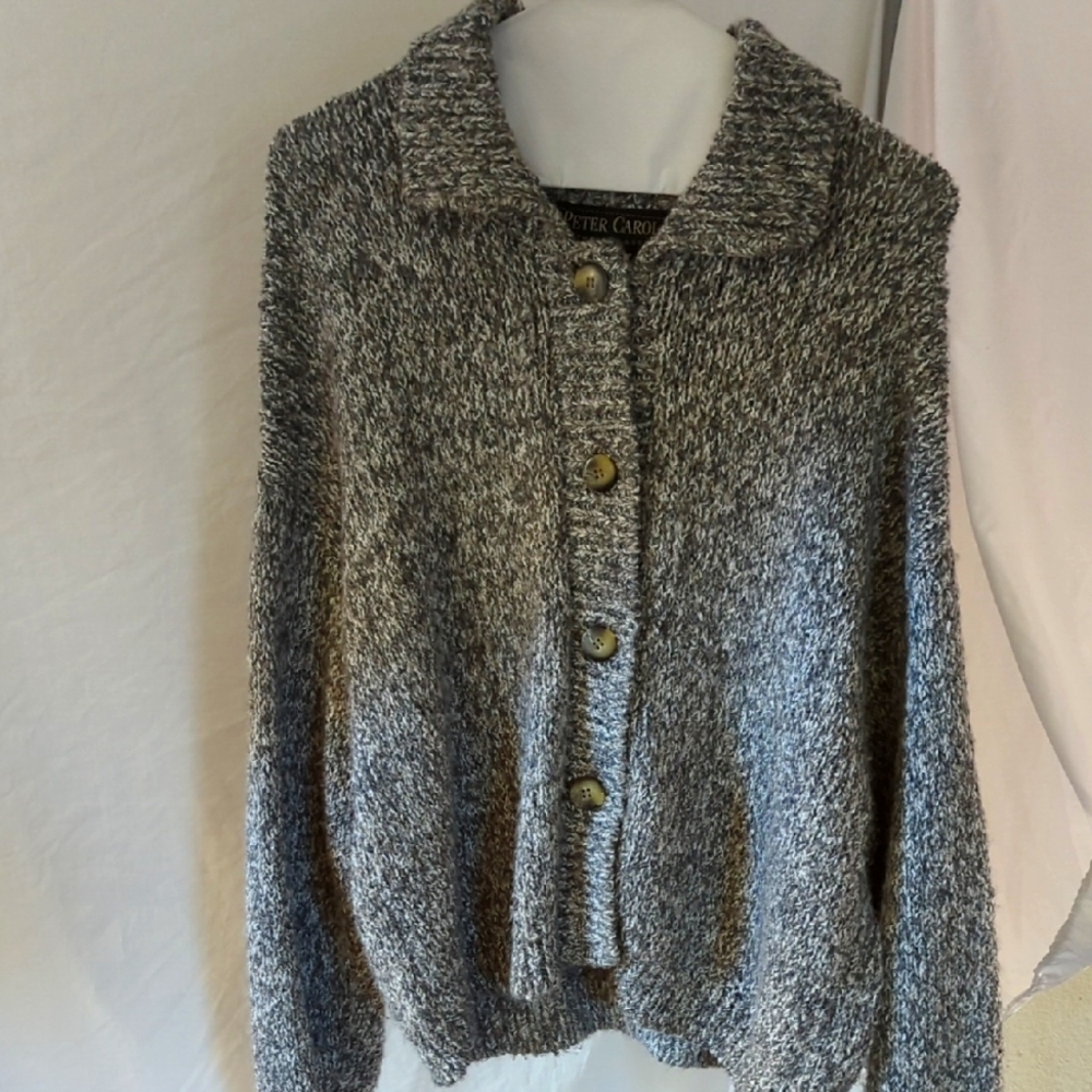 Gray Button-Up Sweater